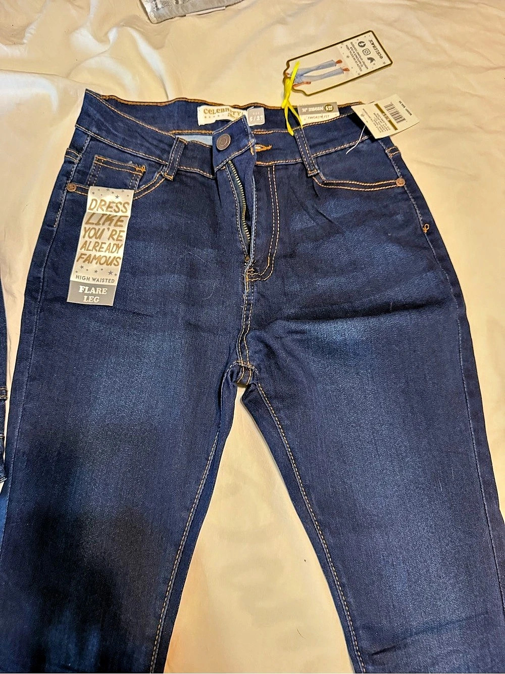 Celebrity Pink High Waisted Flare Leg Denim Jeans Blue Size 7